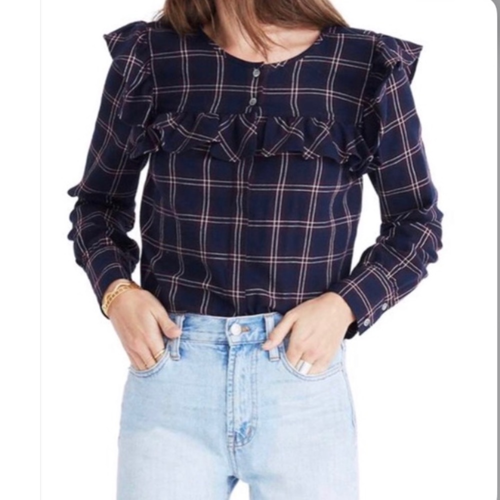 Madewell Long Sleeve Blouse with Ruffles
